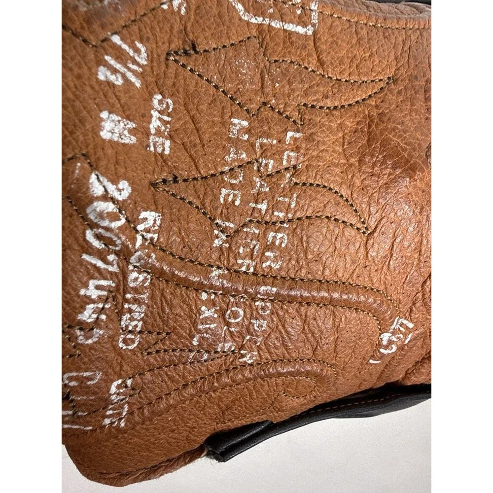 Vintage Black Leather Cowboy Boots Western Embroidered Made in Mexico Size 7.5